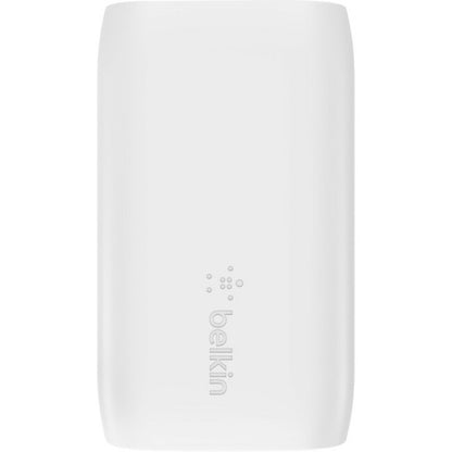 Chargeur mural portable Belkin 37 W à double port USB-C - 1 x USB-A (12 W), 1 x USB-C (30 W) - Charge rapide - Adaptateur secteur - Blanc WCB007DQWH