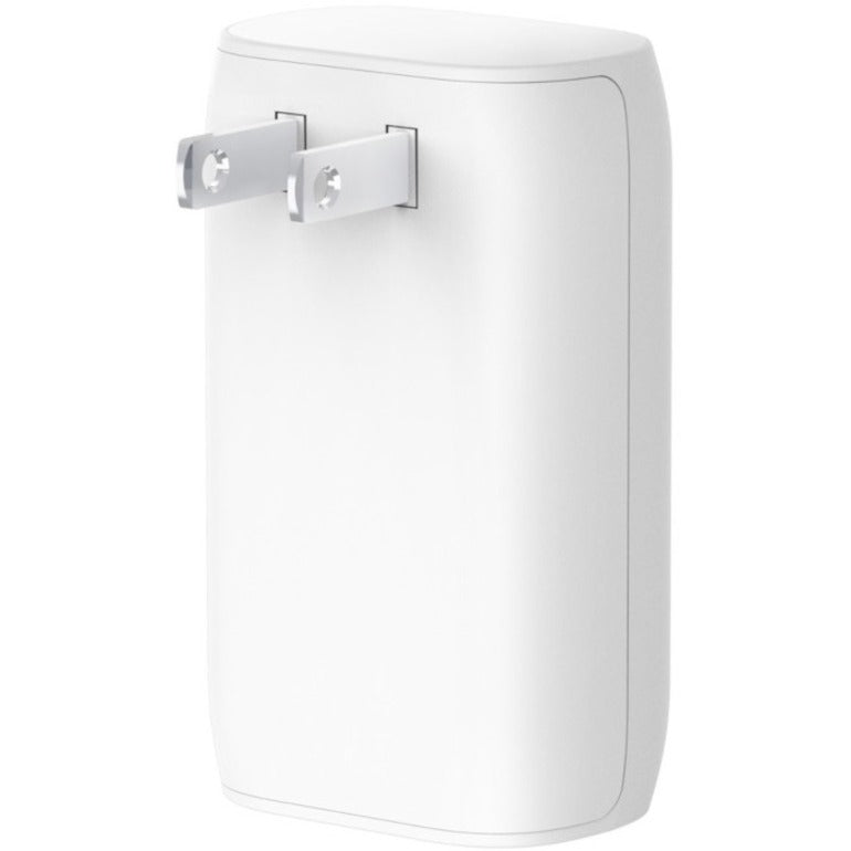 Chargeur mural portable Belkin 37 W à double port USB-C - 1 x USB-A (12 W), 1 x USB-C (30 W) - Charge rapide - Adaptateur secteur - Blanc WCB007DQWH