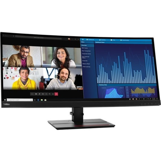 Lenovo ThinkVision P34W-20 34" Class UW-QHD Curved Screen LCD Monitor - 21:9 - Raven Black 62DCRAR3US