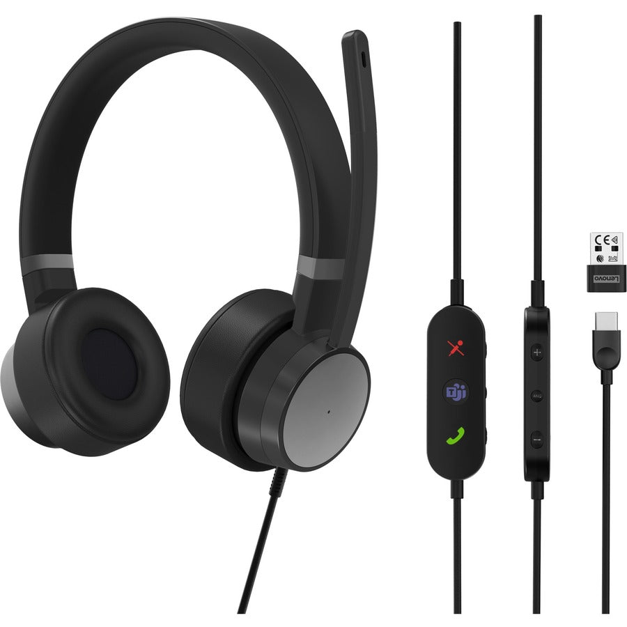 Casque filaire Lenovo Go ANC (Thunder Black) 4XD1C99223