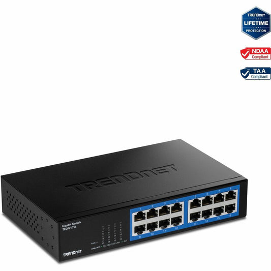 Commutateur de bureau Gigabit 16 ports TRENDnet TEG-S17D
