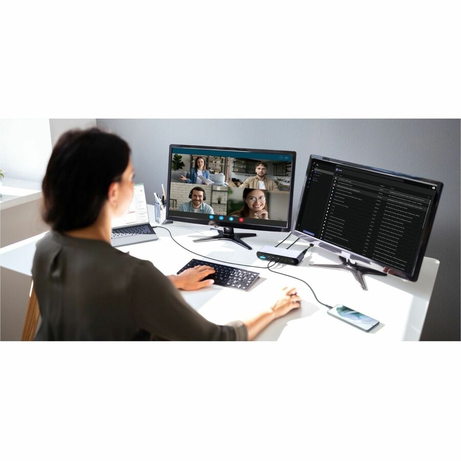 Station d'accueil pour ordinateur portable Belkin Thunderbolt 4 - Hub USB C - Station d'accueil USB C pour MacBook et Windows, alimentation 90 W, écran simple 8K ou double 4K, avec ports Thunderbolt, HDMI, Ethernet, SD et audio INC006TTSGY