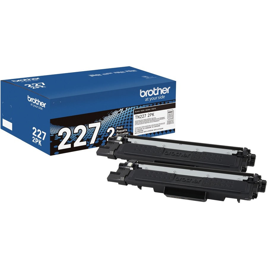 Cartouche de toner laser haute capacité d'origine Brother TN227 - Paquet de deux - Noir - 2 / Boîte TN227 2PK