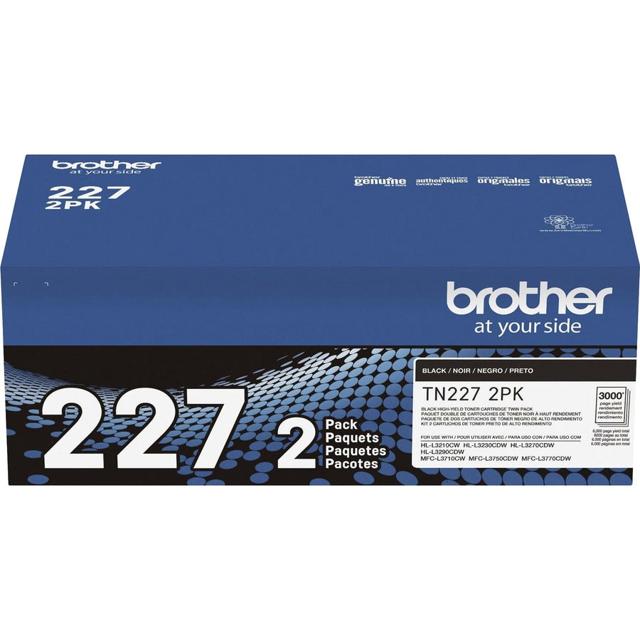 Cartouche de toner laser haute capacité d'origine Brother TN227 - Paquet de deux - Noir - 2 / Boîte TN227 2PK