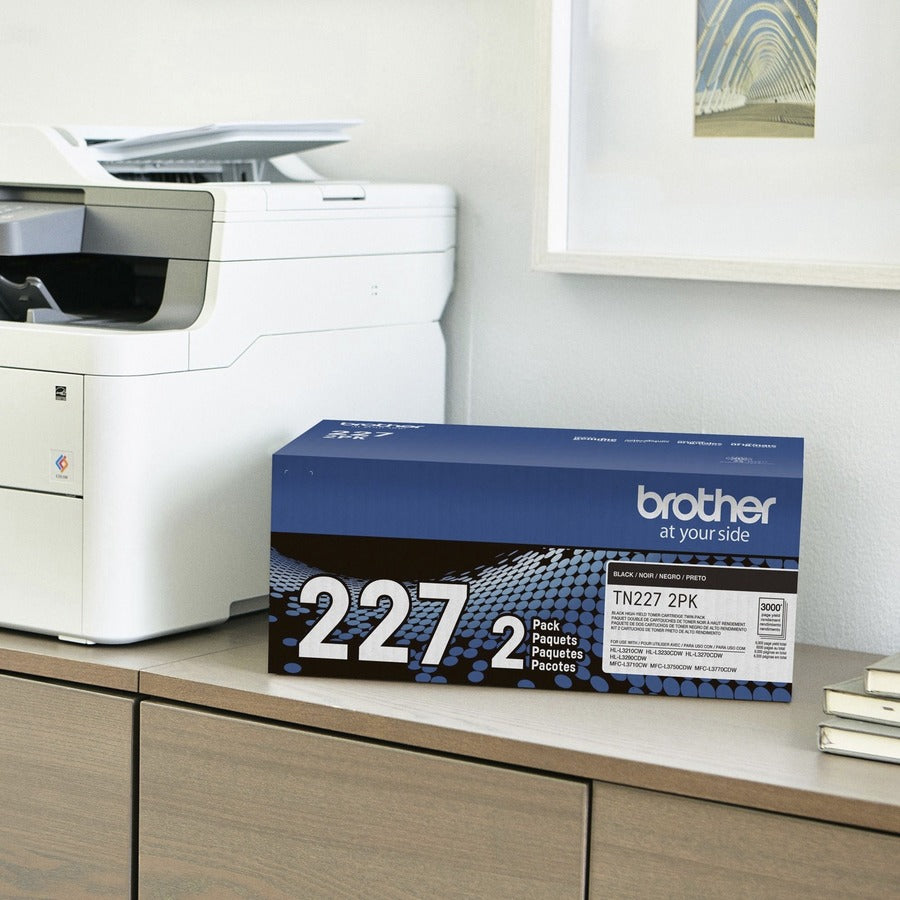 Cartouche de toner laser haute capacité d'origine Brother TN227 - Paquet de deux - Noir - 2 / Boîte TN227 2PK