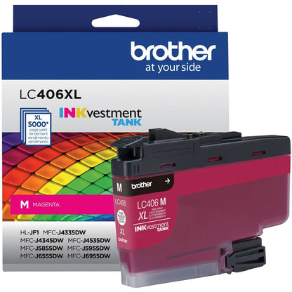 Brother INKvestment LC406XLM Original High Yield Inkjet Ink Cartridge - Single Pack - Magenta - 1 Each LC406XLMS