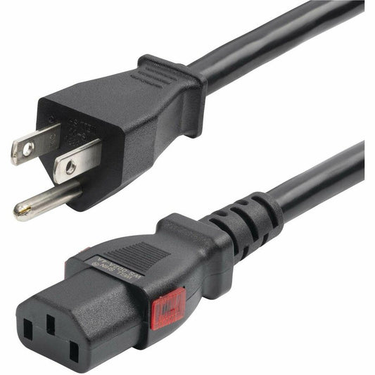StarTech.com Câble d'alimentation robuste de 3,6 m (12 pi), câble d'alimentation secteur NEMA 5-15P vers C13 verrouillable, 15 A 125 V, 14 AWG, homologué UL 27LC-4B00-POWER-CORD