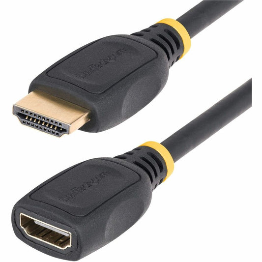 StarTech.com Câble d'extension HDMI 2.0 de 1 m (3,3 pi), câble de protection de port HDMI haute vitesse, 4K 60 Hz, câble adaptateur d'extension HDMI mâle vers femelle HD2MF3FL