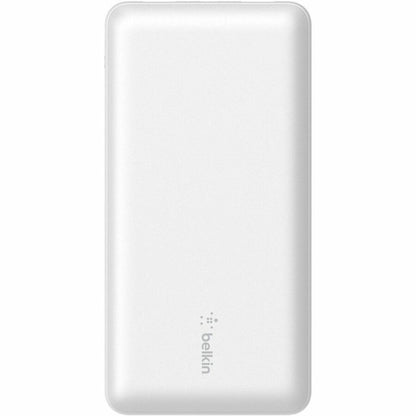 Chargeur portatif Belkin 15 W à 3 ports USB - 20 000 mAh - 2 x USB-A (12 W), 1 x USB-C (15 W) - avec câble USB-A vers USB-C - Blanc BPB012BTWH