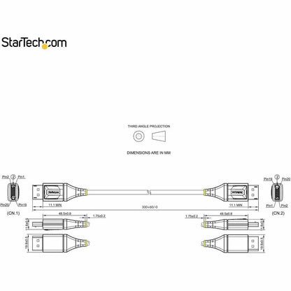 Câble DisplayPort 1.4 StarTech.com de 30 cm, 8K 60 Hz HDR10, vidéo UHD 4K 120 Hz, cordon d'écran DP vers DP, câble DP 1.4, M/M DP14VMM1F