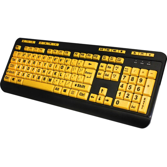 Clavier de bureau multimédia Adesso Luminous 4X à gros caractères AKB-132UY