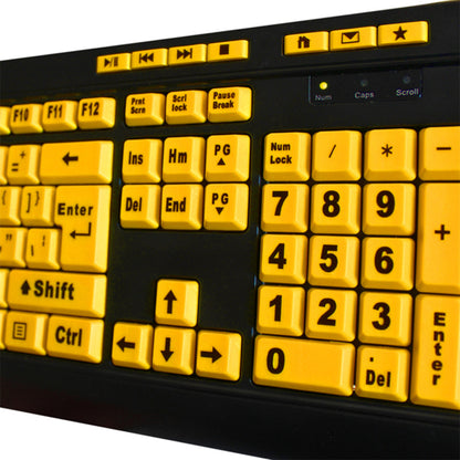 Clavier de bureau multimédia Adesso Luminous 4X à gros caractères AKB-132UY