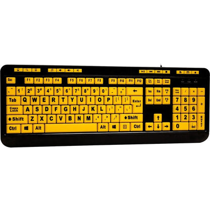 Clavier de bureau multimédia Adesso Luminous 4X à gros caractères AKB-132UY