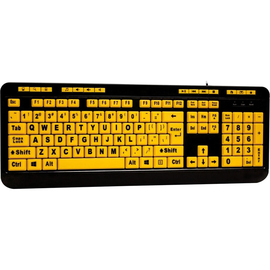 Clavier de bureau multimédia Adesso Luminous 4X à gros caractères AKB-132UY
