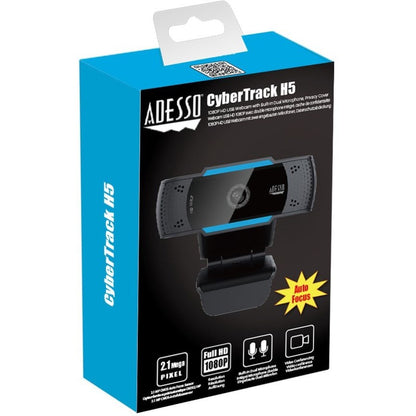 Webcam Adesso CyberTrack CyberTrack H5 - 2,1 mégapixels - 30 ips - Noir, Bleu - USB 2.0 - 1 de chaque CYBERTRACKH5