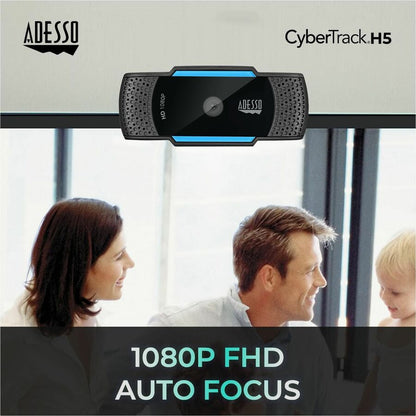 Webcam Adesso CyberTrack CyberTrack H5 - 2,1 mégapixels - 30 ips - Noir, Bleu - USB 2.0 - 1 de chaque CYBERTRACKH5
