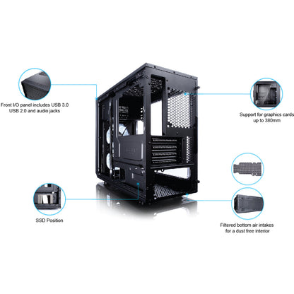 Boîtier d'ordinateur Fractal Design Focus G avec fenêtre latérale FD-CA-FOCUS-BK-W