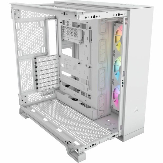 Boîtier PC Corsair iCUE LINK 6500X RGB ATX à double chambre et demi-tour - Blanc CC-9011270-WW