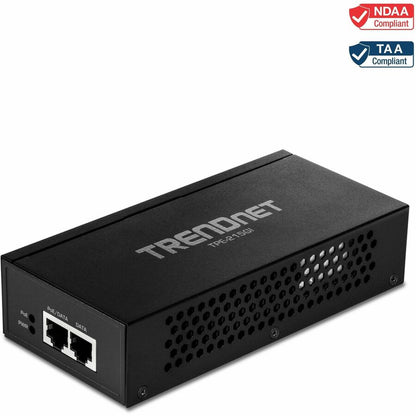 Injecteur TRENDnet 2,5G PoE+, TPE-215GI, PoE (15,4 W) ou PoE+ (30 W), convertit un port non PoE en port PoE+ 2,5 G, compatible 2,5 GBASE-T, alimentation intégrée, met en réseau un périphérique PoE jusqu'à 100 m (328 pi) TPE-215GI