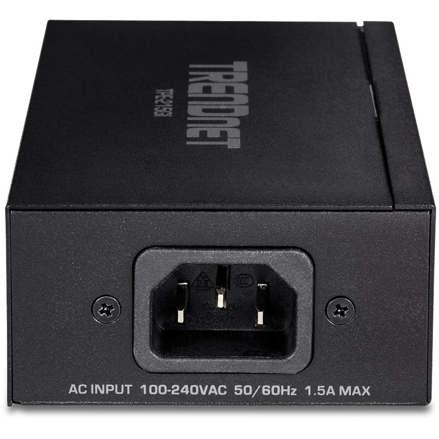 Injecteur TRENDnet 2,5G PoE+, TPE-215GI, PoE (15,4 W) ou PoE+ (30 W), convertit un port non PoE en port PoE+ 2,5 G, compatible 2,5 GBASE-T, alimentation intégrée, met en réseau un périphérique PoE jusqu'à 100 m (328 pi) TPE-215GI
