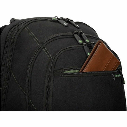 Targus Spruce EcoSmart TBB013US Carrying Case (Backpack) for 15.6" to 16" Notebook - Black/Green - TAA Compliant TBB013US