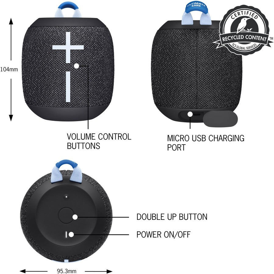 Ultimate Ears WONDERBOOM 3 Portable Bluetooth Speaker System - Black 984-001807