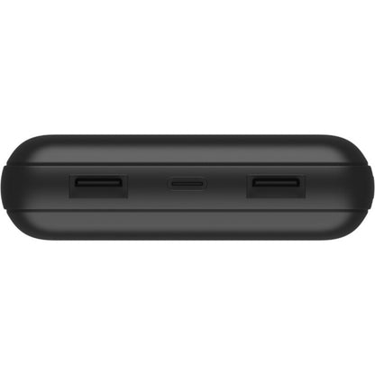 Chargeur portatif Belkin 15 W à 3 ports USB - 20 000 mAh - 2 x USB-A (12 W), 1 x USB-C (15 W) - avec câble USB-A vers USB-C - Noir BPB012BTBK