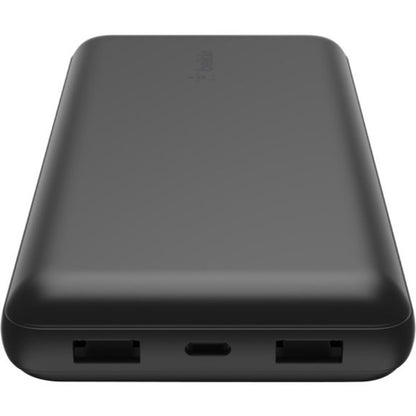 Chargeur portatif Belkin 15 W à 3 ports USB - 20 000 mAh - 2 x USB-A (12 W), 1 x USB-C (15 W) - avec câble USB-A vers USB-C - Noir BPB012BTBK