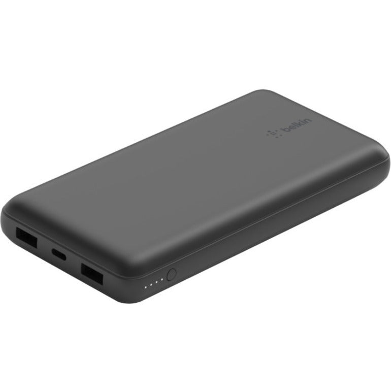Chargeur portatif Belkin 15 W à 3 ports USB - 20 000 mAh - 2 x USB-A (12 W), 1 x USB-C (15 W) - avec câble USB-A vers USB-C - Noir BPB012BTBK