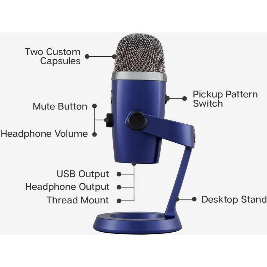 Microphone à condensateur filaire Blue Yeti Nano 988-000089