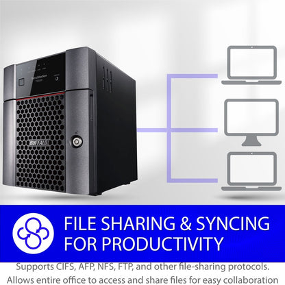 BUFFALO TeraStation 3420 4-Bay SMB 32TB (4x8TB) Desktop NAS Storage w/ Hard Drives Included TS3420DN3204
