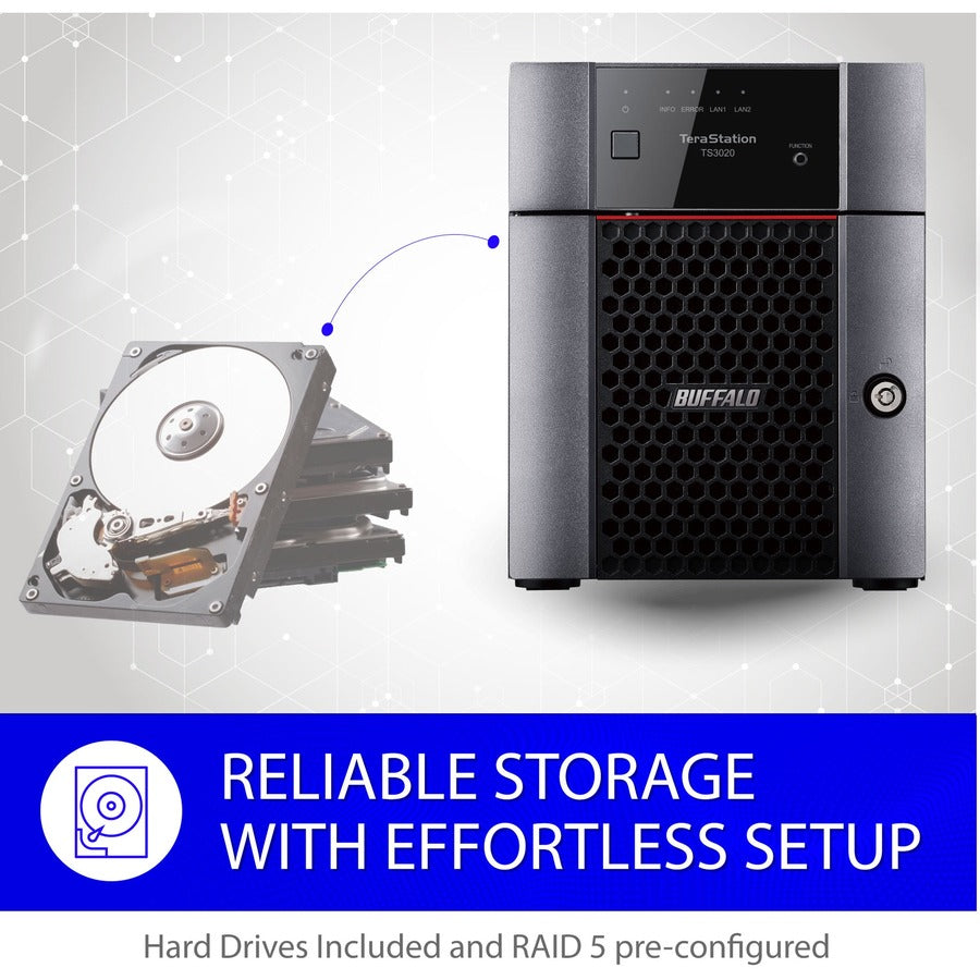 BUFFALO TeraStation 3420 4-Bay SMB 32TB (4x8TB) Desktop NAS Storage w/ Hard Drives Included TS3420DN3204
