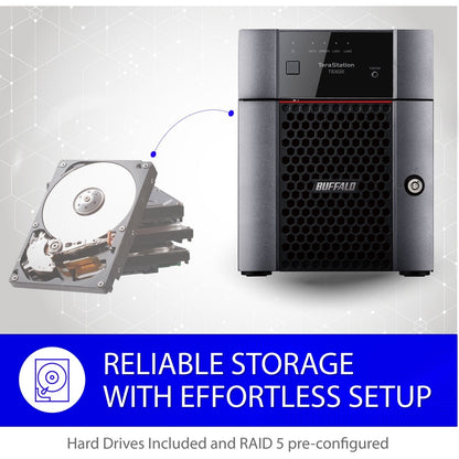 BUFFALO TeraStation 3420 4-Bay SMB 32TB (4x8TB) Desktop NAS Storage w/ Hard Drives Included TS3420DN3204