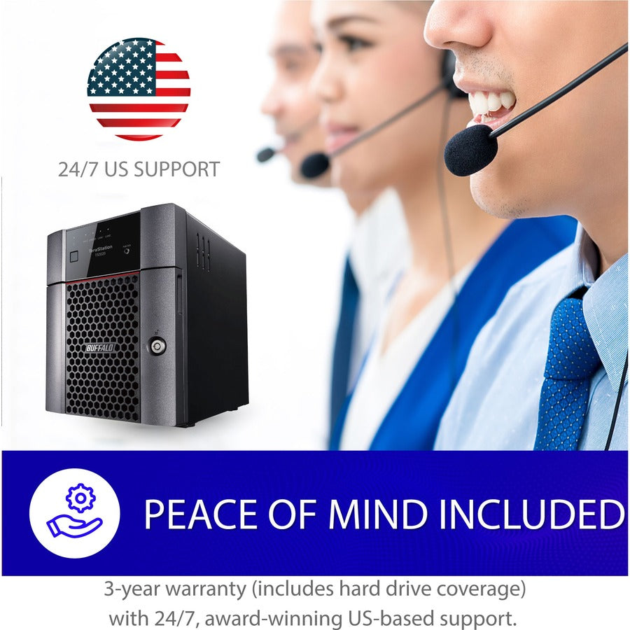 BUFFALO TeraStation 3420 4-Bay SMB 32TB (4x8TB) Desktop NAS Storage w/ Hard Drives Included TS3420DN3204