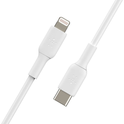 Câble Belkin BoostCharge USB-C vers Lightning (1 mètre / 3,3 pieds, blanc) CAA003BT1MWH