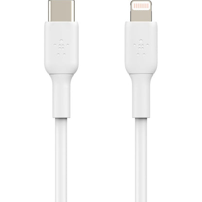 Câble Belkin BoostCharge USB-C vers Lightning (1 mètre / 3,3 pieds, blanc) CAA003BT1MWH