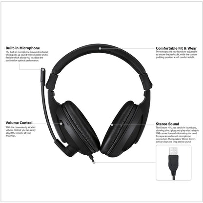 Adesso Xtream H5U Stereo USB Multimedia Headphone/Headset with Microphone XTREAM H5U