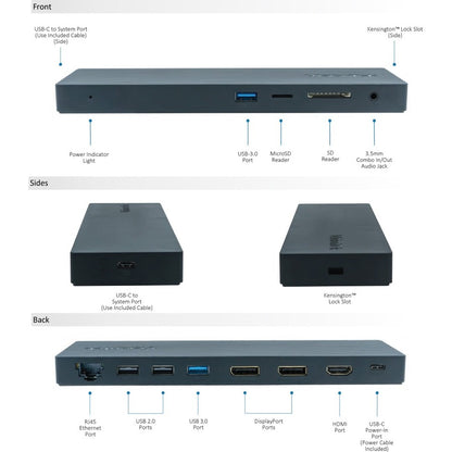 VisionTek VT2500 - Triple Display USB-C Docking Station with Power Delivery 901381