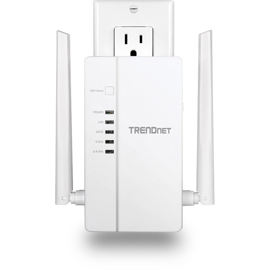 Kit de point d'accès sans fil AC1200 double bande Powerline 1200 AV2 Wi-Fi Everywhere de TRENDnet, comprend 1 x TPL-430AP et 1 x TPL-423E, 3 x ports Gigabit, installation facile, blanc, TPL-430APK TPL-430APK