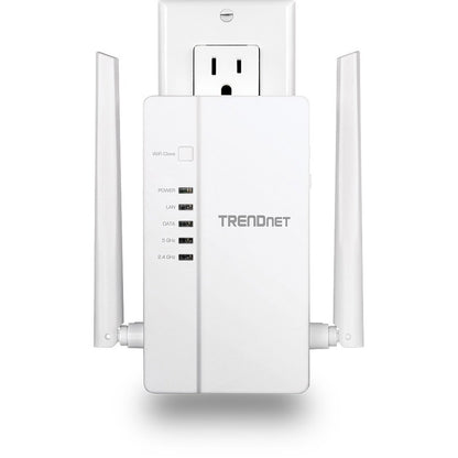 Kit de point d'accès sans fil AC1200 double bande Powerline 1200 AV2 Wi-Fi Everywhere de TRENDnet, comprend 1 x TPL-430AP et 1 x TPL-423E, 3 x ports Gigabit, installation facile, blanc, TPL-430APK TPL-430APK