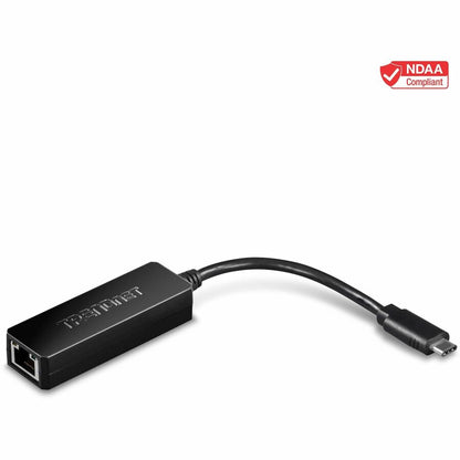 TRENDnet USB Type-C to Gigabit Ethernet LAN Wired Network Adapter for Windows & Mac; Compatible with Windows 10; and Mac OS X 10.6 and Above; Energy Saving; 5 inch length; TUC-ETG TUC-ETG
