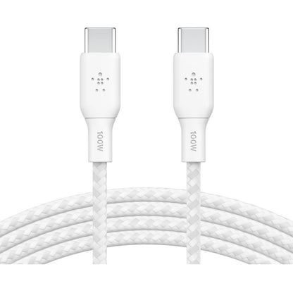 Câble Belkin BoostCharge USB-C vers USB-C 100 W - (2 mètres / 6,6 pieds, blanc) CAB014bt2MWH