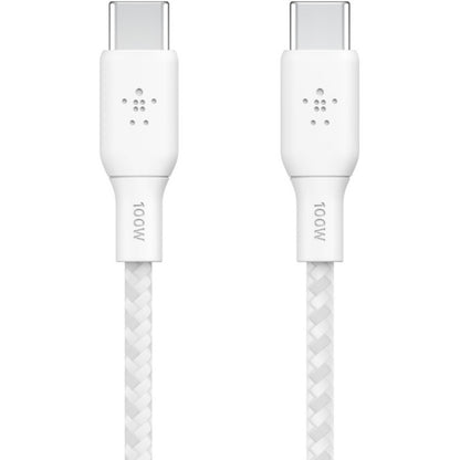Câble Belkin BoostCharge USB-C vers USB-C 100 W - (2 mètres / 6,6 pieds, blanc) CAB014bt2MWH