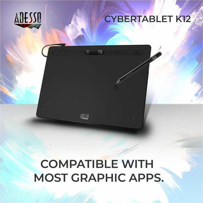 Tablette graphique Adesso 12" x 7" CYBERTABLET K12