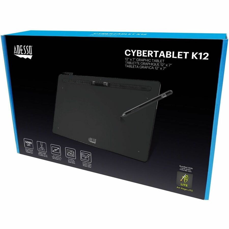 Tablette graphique Adesso 12" x 7" CYBERTABLET K12