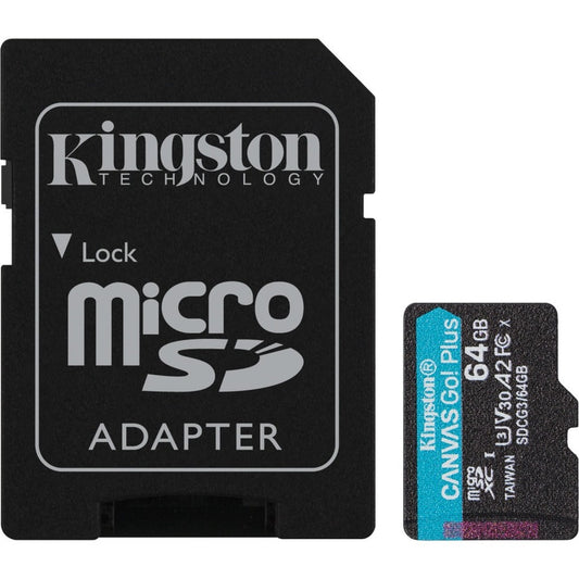 Kingston Canvas Go! Plus SDCG3 64 Go Classe 10/UHS-I (U3) microSDXC SDCG3/64 Go