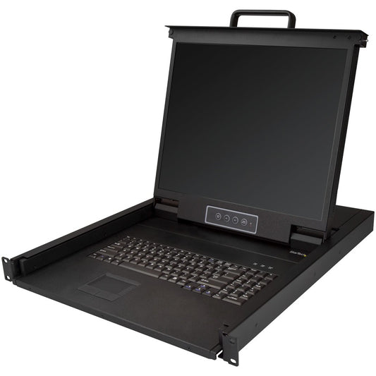 StarTech.com Rackmount KVM Console - 1U 19" LCD Monitor Single Port VGA KVM Server Rack Drawer includes Cables & Hardware - USB Support RKCONS1901