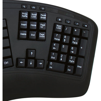 Adesso Tru-Form Media 1500 - Clavier ergonomique sans fil et souris laser WKB-1500GB