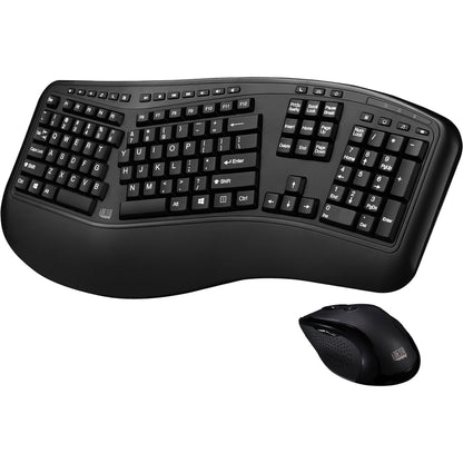 Adesso Tru-Form Media 1500 - Clavier ergonomique sans fil et souris laser WKB-1500GB