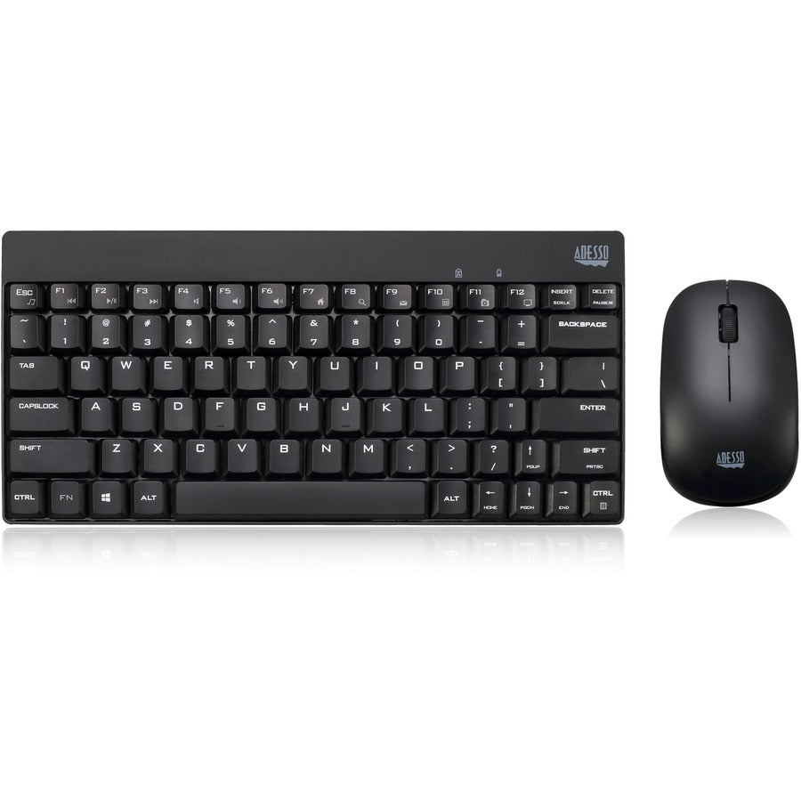 Adesso WKB-1100CB - Ensemble mini-clavier et souris sans fil résistant aux éclaboussures WKB-1100CB